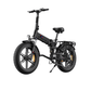Svart Engwe Engine X hopfällbar elcykel – robust fatbike med breda däck och kraftfull motor för stad och terräng