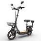KuKirin C1 Pro elscooter med passagerarsäte, backspeglar och lastkorg – idealisk för stadskörning