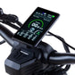 Närbild på Teverun Fighter Supreme elscooter med 3,5-tums TFT-display som visar hastighet, batterinivå och körläge